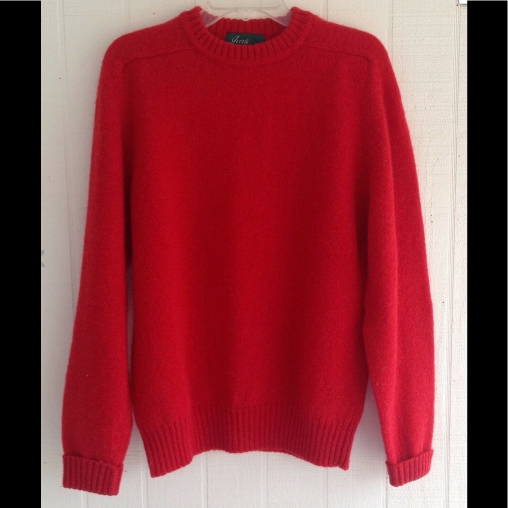 Vtg 60's Red Wool Men's Pullover Sweater Size LG
